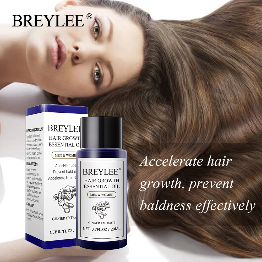 

BREYLEE Hair Growth Care Massage Essential Oil Fast Powerful Hair Products Prevent Baldness Anti-Hair Loss Serum Nourishing 20ml