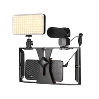

Vlog Microphone with LED Light Vlog Kit Live Streaming Equipment Phone Stabilizer Phone Mount for Live Broadcast Tool Holders