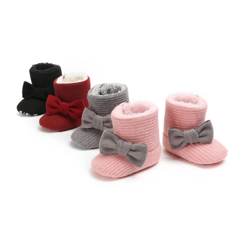 

New Baby bow Cotton boots Newborn Boys Girls children's Winter keep warm First Walkers Shoes Infant Toddler Soft casual shoes B1, As photo