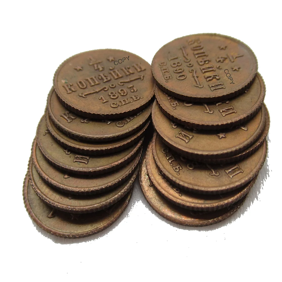 

Reproduction RUSSIAN Alexander III 1/4 KOPECKS A Set of 13PCS (1881-1893) Copper Coins Antique Custom Coins