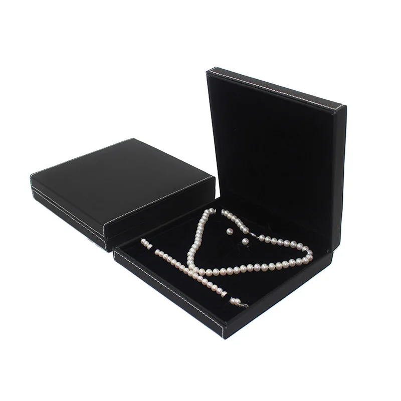 

Hot Sale Good Quality Jewelry Set Box Leather Velvet Necklace Earring Ring Jewellery Ornament Packaging Display Case, Pink, blue, grey and black