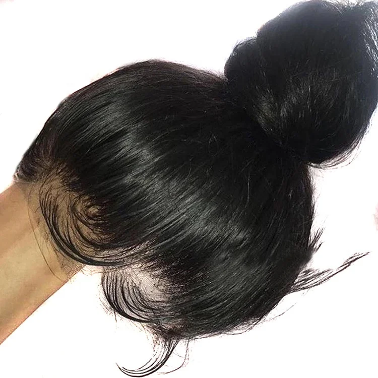 

Free Shipping High Ponytail Silky Straight Virgin Cuticle Aligned Hair 360 Full Lace Frontal Wigs With Natural Hairline