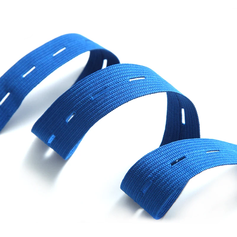 

20 mm navy blue white and black woven button hole elastic band adjustable, Black and white in stock