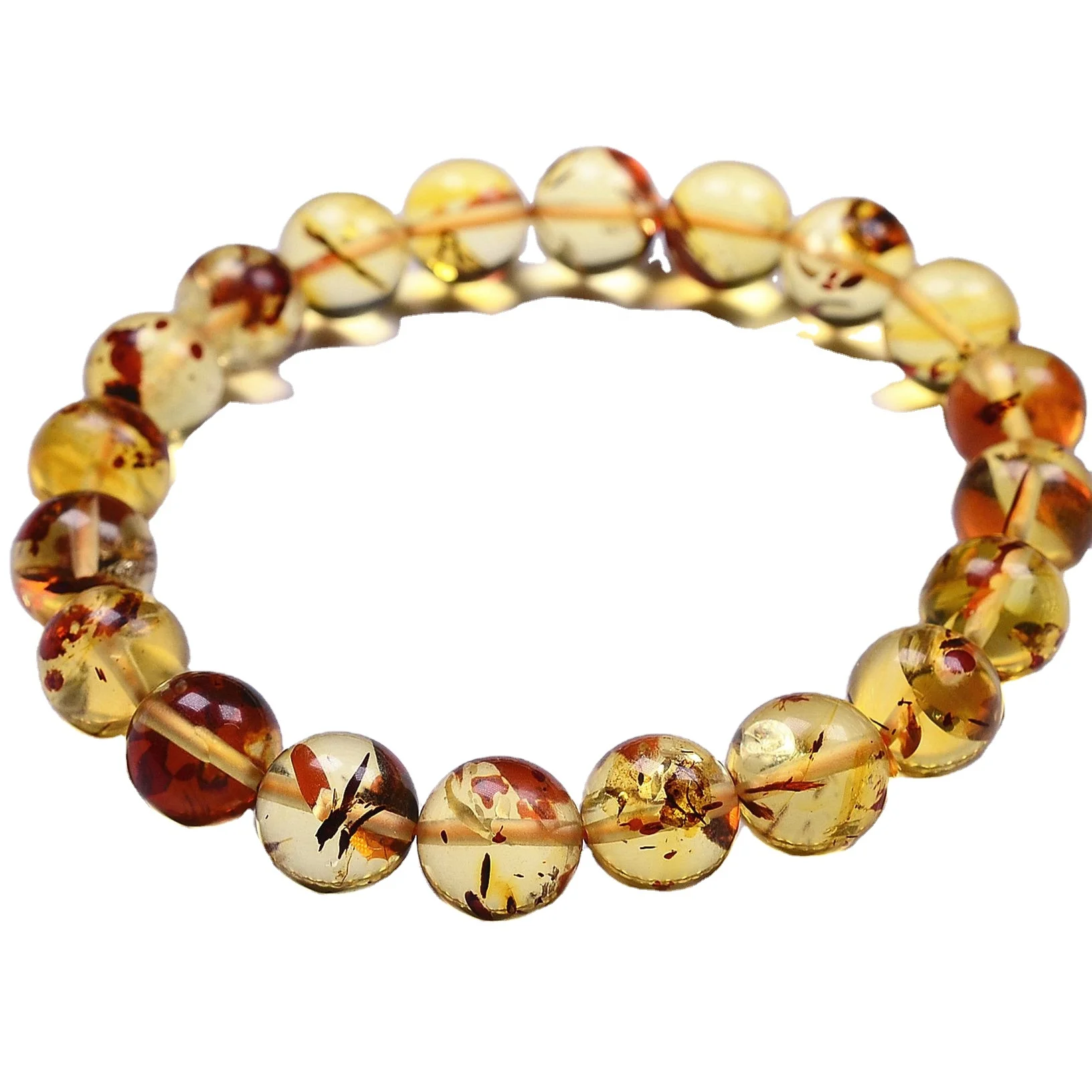 

Wholesale hot sale high quality natural healing amber raw yellow baltic amber ball beads bracelet for woman