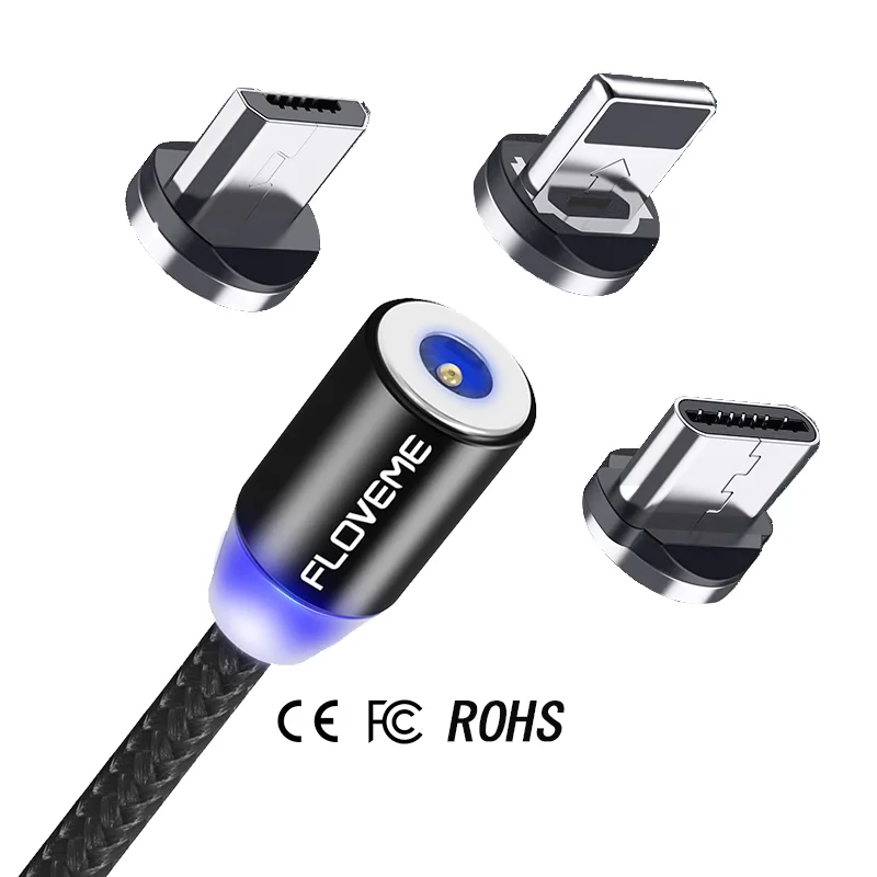 

1 Sample OK CE FCC RoHS FLOVEME 1m Magnet USB Charger Cable Smart Phone Magnetic USB Cable Android Type C Cable