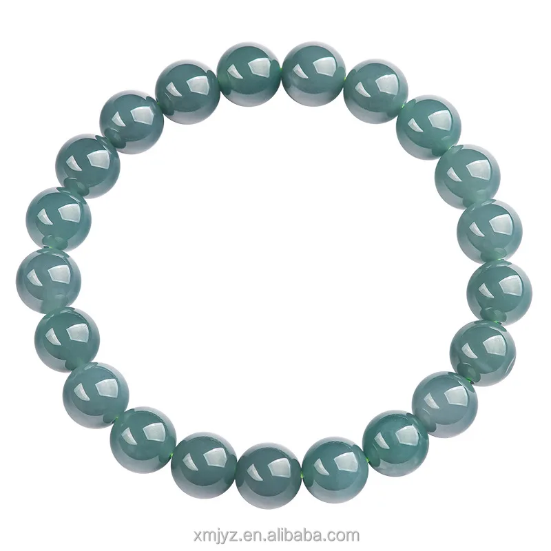 

Certified Grade A Natural Jade Blue Water Bracelet Ice Jade Beads 9.8Mm Bracelet Men's And Women's High-End Jade Gift