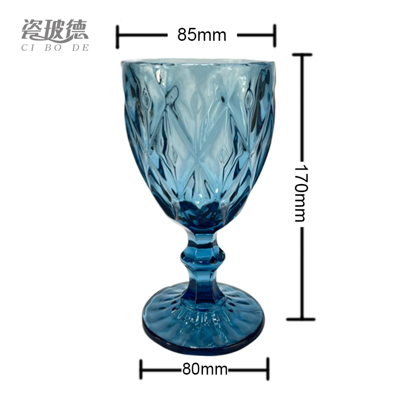 

Water goblet colored amber drinking glass sets antique mercury tea glassware drinking glasses cup, Customized color