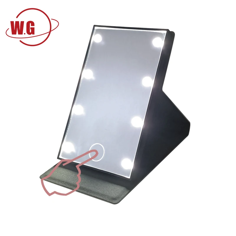 

Ultra-Thin Folding Travel Mirror LED Lighted Travel Mirror Vanity Portable Illuminated Perfect Desktop Makeup Mirror for Women