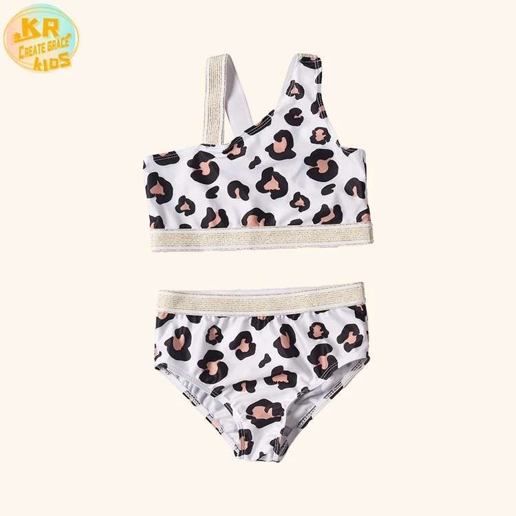 

Children Bikini Bathing Suits With Leopard Print Kids Swimwear Beachwear For Girls