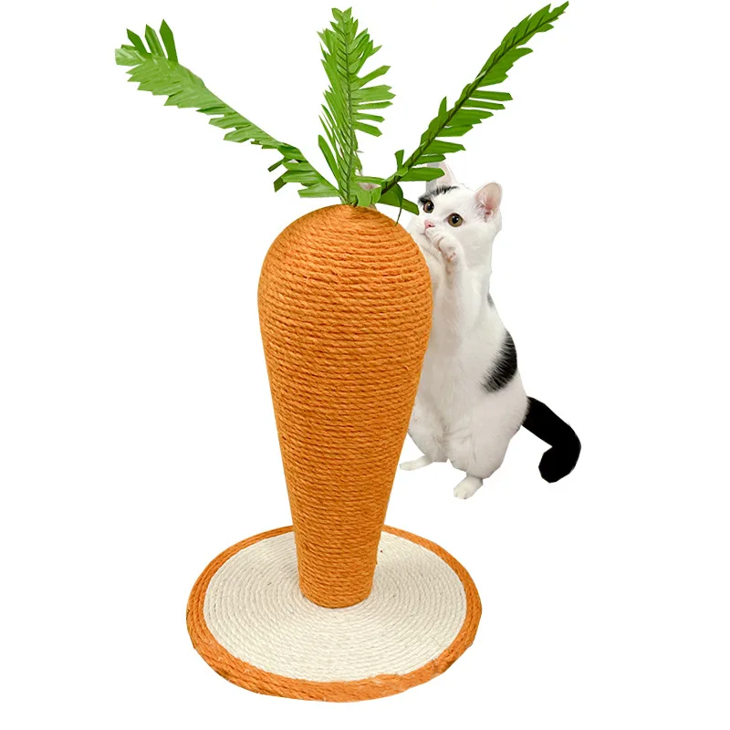 

Manufacturer Wholesale Carrot Cat Scratching Post Sisal Scratcher Cat Tree, Carrot color