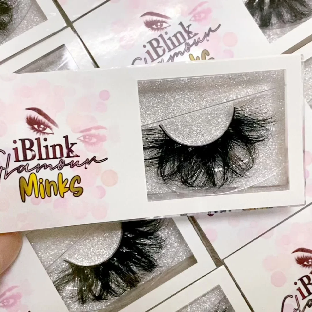 

wholesale mink eyelash custom private label Full Strip Lashes packaging boxes 25mm 3d mink eyelashes vendor, Natural black