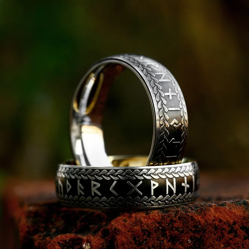 

SS8-R219 New Design Stainless Steel Nordic Retro Viking Rune Ring Stainless Steel Viking Amulet For Men Fashion Jewelry Gift