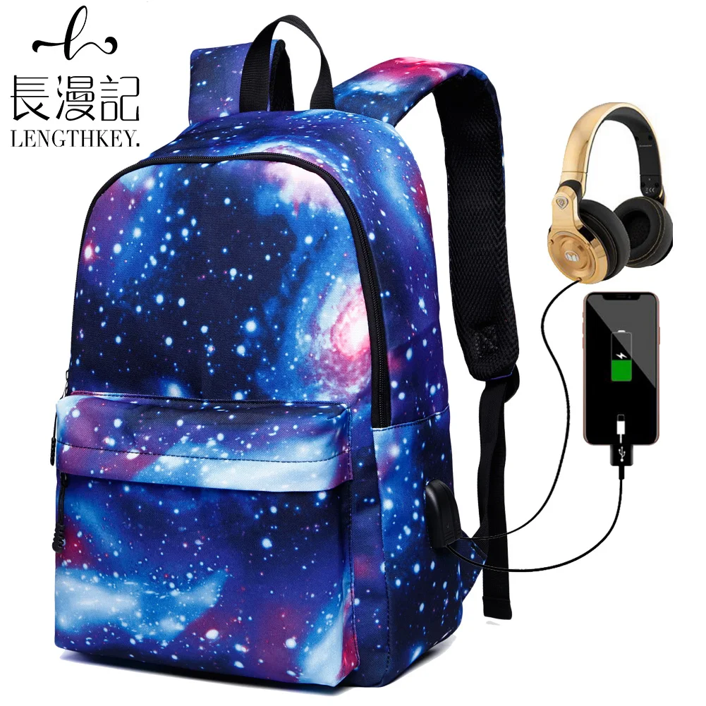 

2022 Amazon hot-selling Unisex star backpack USB rechargeable schoolbag mountaineering sports and leisure travel