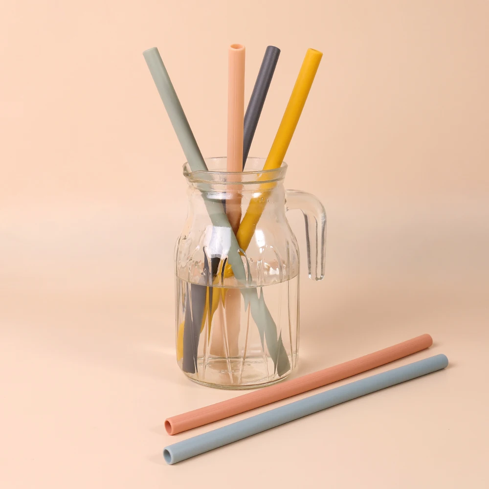 

long colorful portable colored silicone disposable drinking straw