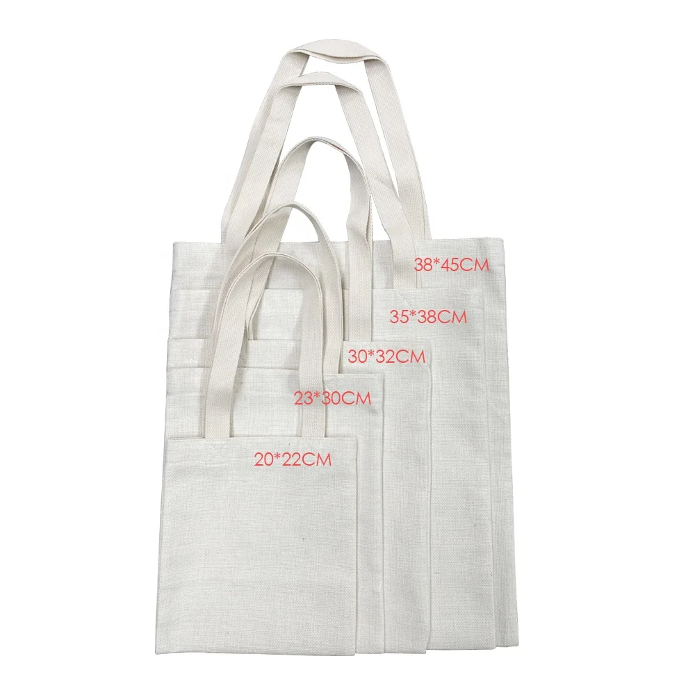 

Subbank Wholesale Foldable Eco Friendly Printed Linen Shopping Bag Blank Sublimation Tote Bags