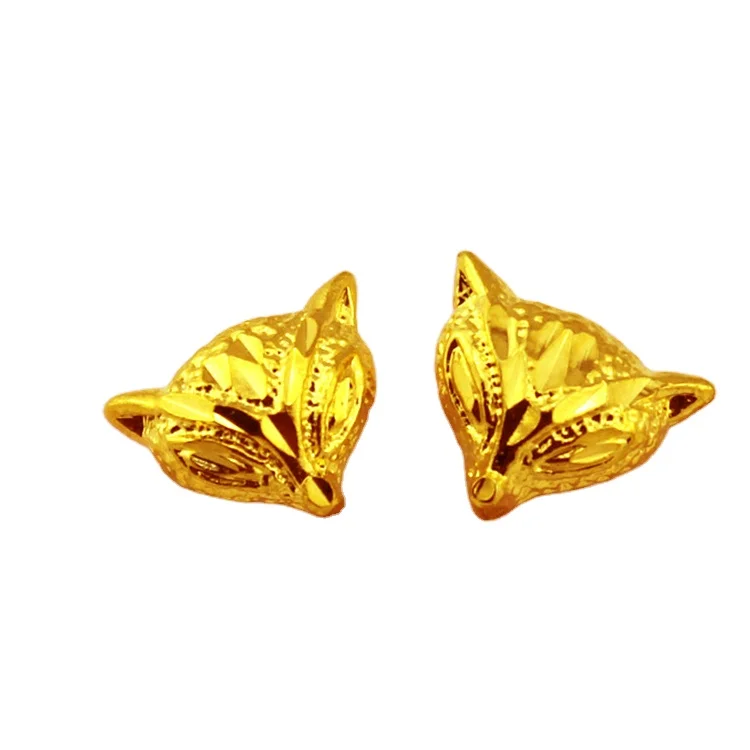 

Gold Plated Fox Earrings Exquisite Craftsmanship Gold Fox Head Earrings Ladies Jewelry