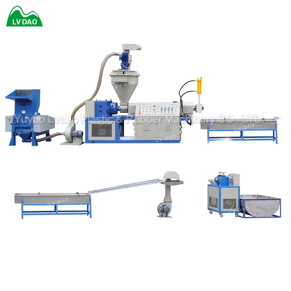 
High efficiency dry PP PE film or woven bag material plastic recycling machine 