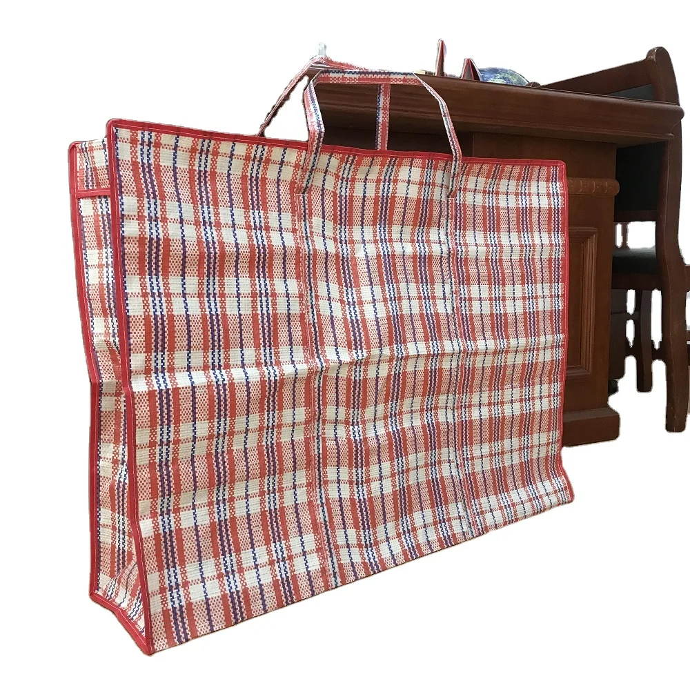 

80x60x20cm large size zipper handle plastic pp woven shopping bag