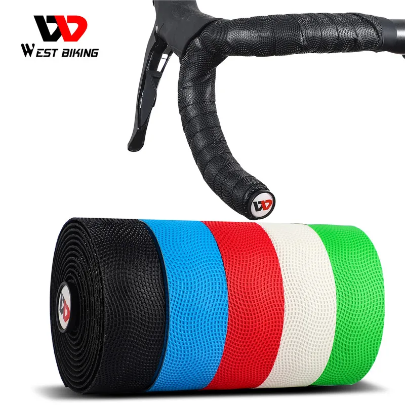 

WEST BIKING Hot Sale Colorful Bike Handlebar Tape With Bar End Plugs Professional Anti-slip Cycling Bicycle Handle Bar Grip Tape