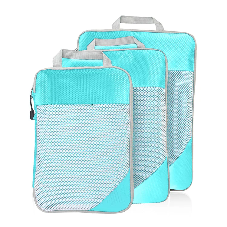 

3 Piece Customized Travel Compression Luggage Organizer Packing Cubes
