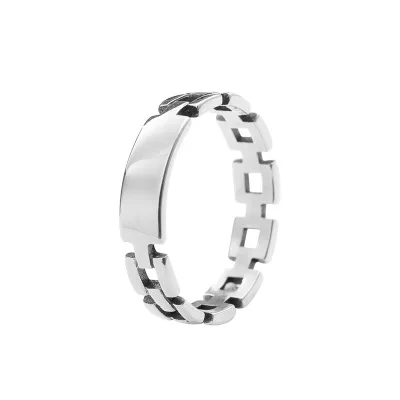 

925 Sterling Silver Ring Classical Style Open Ring Hollow Ring Jewelry, As picture