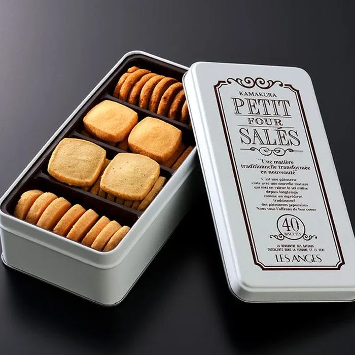 

Wholesale custom printed food grade luxury empty cookie tins container box biscuit rectangle large tin cookie box