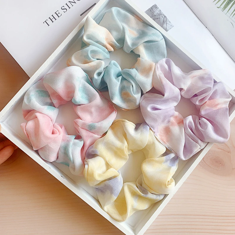 

Hot sale summer chiffon soft fabric hair scrunchies