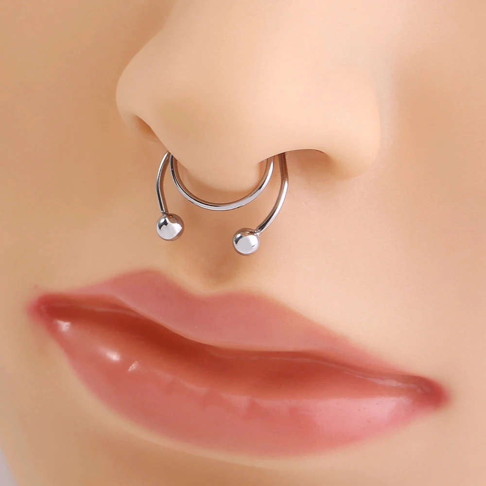

Irregular Stainless Steel Nose Rings Hoop Body Piercing Jewelry Non Piercing Nose Rings Body Jewelry