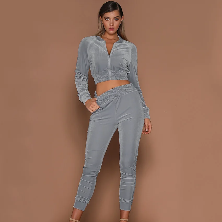 

Dropshipping Velvet Jogging Suits Vendors Swear Suits For Women Pants Patalon Womens Velour Sweat Set Training Wear, Black, grey, pink, yellow, purple, beige