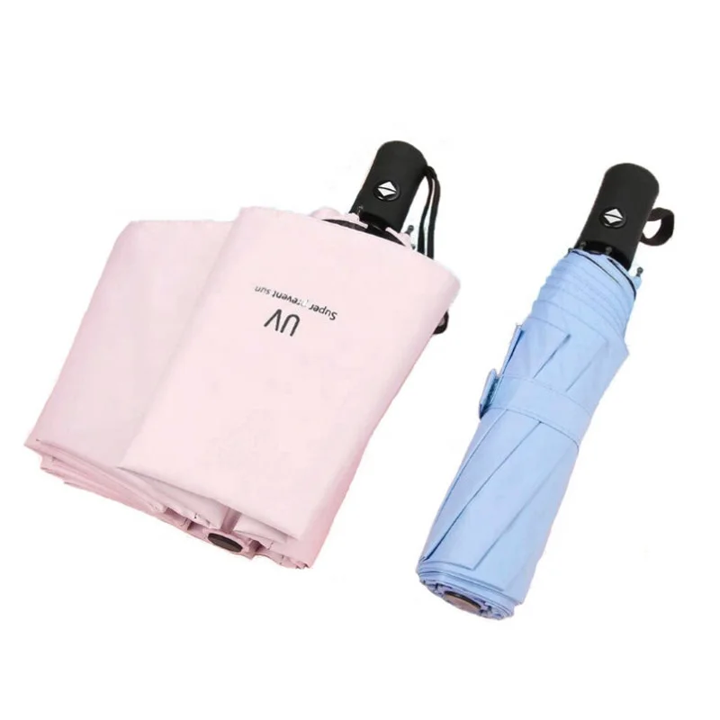 

customized wholesale cheap uv unique compact 3 folding mini gift automatic windproof travel rain umbrella