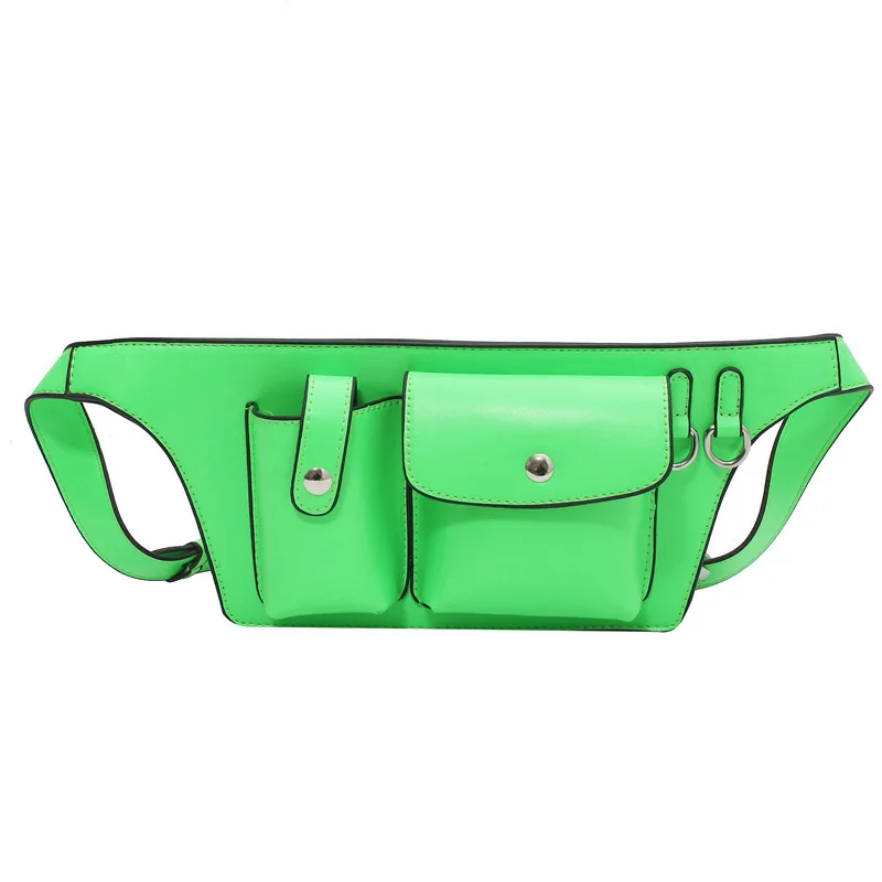 

BM9323 2021 mini size PU leather waist bag for women bright fluorescent color cool style hand bags factory direct sell