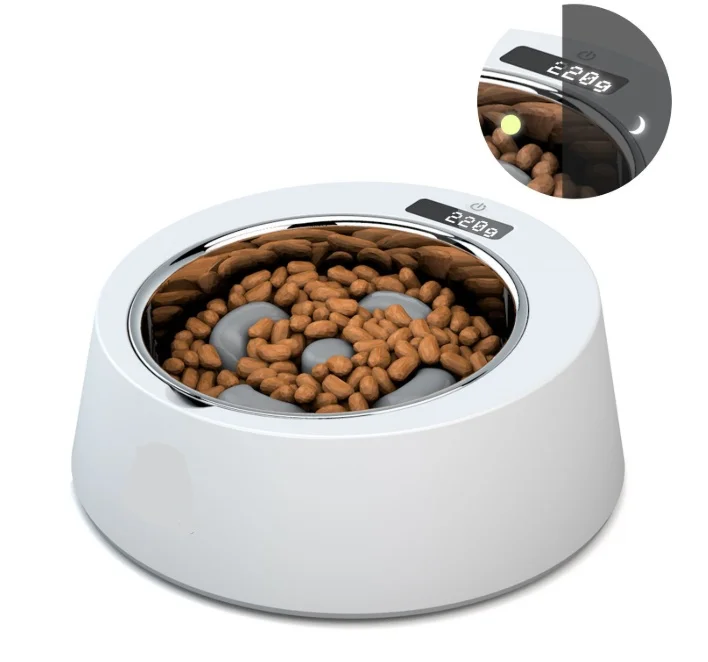 

digital scale stainless steel pet bowl slow food feeder for dog