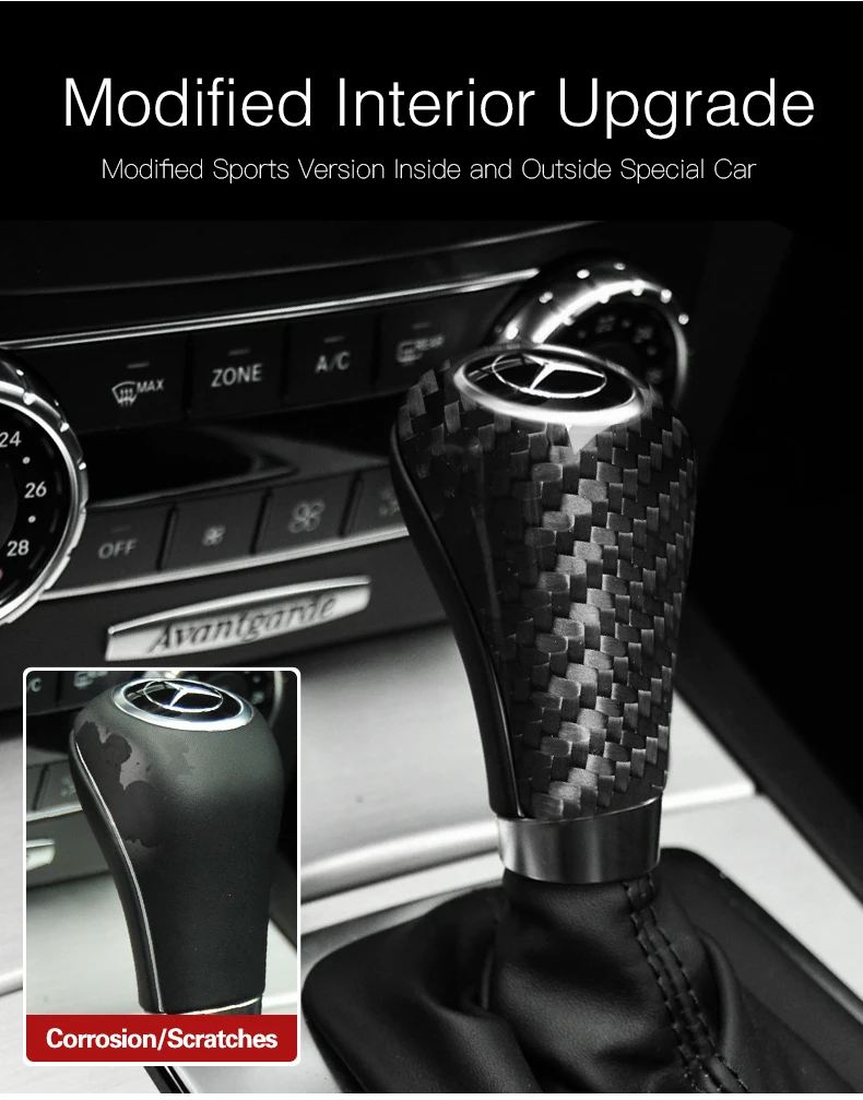 KIMISS Carbon Fiber Gear Shift Panel Cover Carbon Fiber Gear Shift Trim for W204 W212 German color 