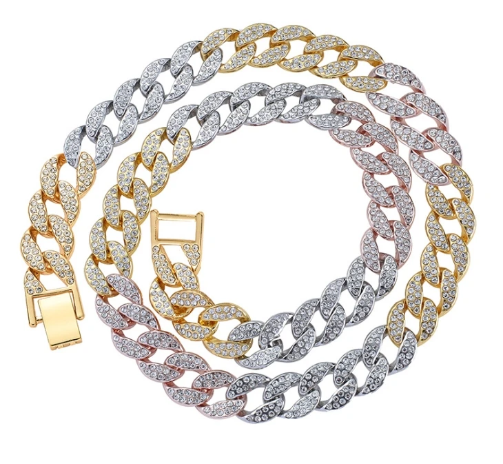 

18K Gold Necklace Jewelry Hip Hop Necklace Cuban Chain Men Chunky Necklace Jewelry