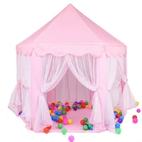 

2019Good Quality BABY Kids Portable House 6 angle Princess Castle Play Tent Girls Indoor Outdoor Folding Children Playhouse te P