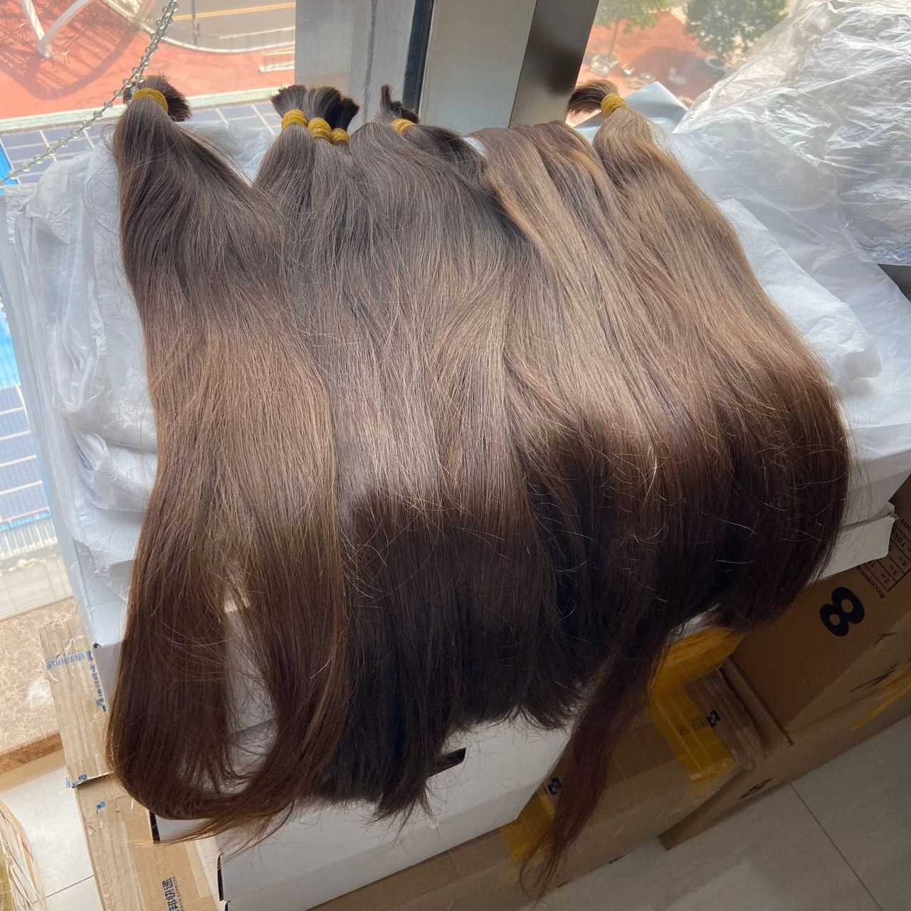 Virgin Color Raw Material Light Brown Hair 100% Unprocessed Virgin European Hair Bulk