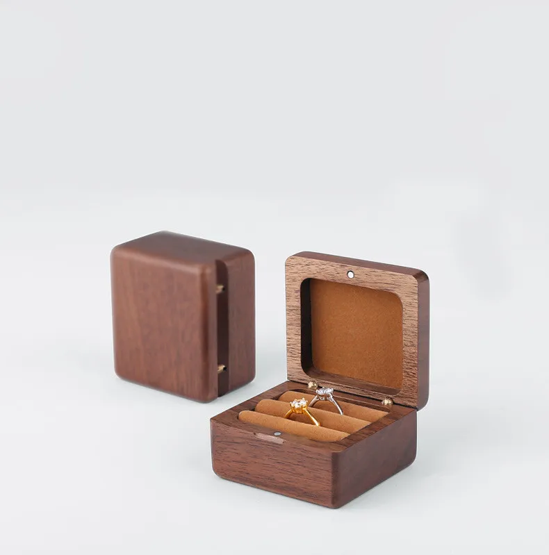 

Hot Sale Wooden Jewelry Boxes Luxury Earring Bracelet Necklace Ring Packaging Box Wood Small Jewelry Box, Customized color