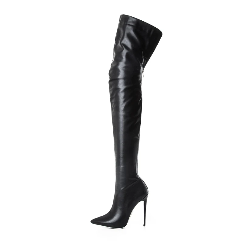
Patent Leather Sexy Wholesale Pointed Toe Women Over The Knee Boots Fashion Stiletto High Heel Elegant Winter Thigh High Boots 