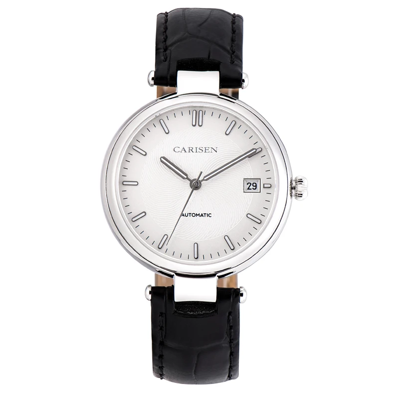 

Wholesale custom woman watch gold OEM mechanical fashion luxury leather band automatic ladies watch