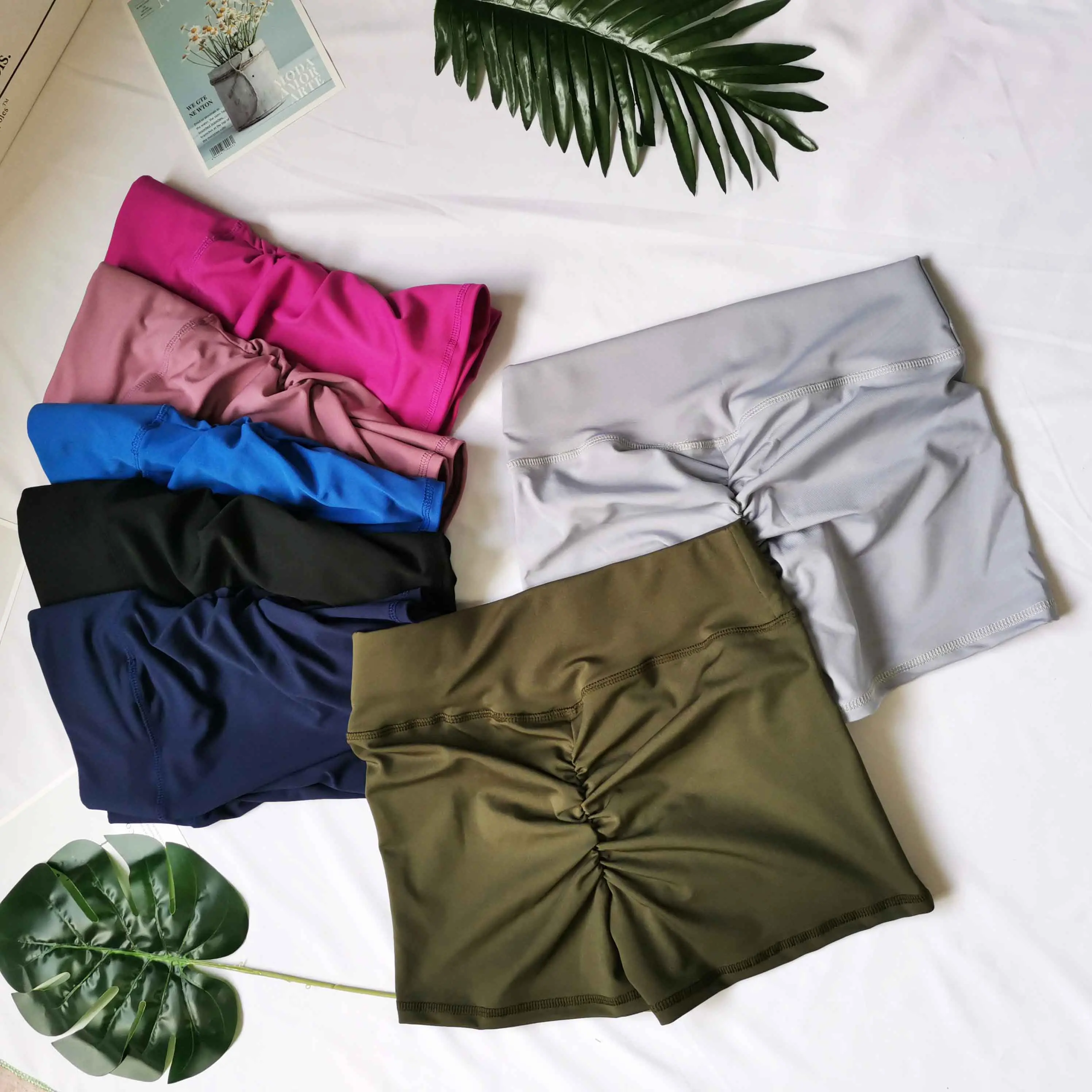 

2020 Women Workout Yoga Shorts High Waist Booty Push Up Gym Shorts Scrunch Ruched Butt Lifting Sports candy shorts, Customized colors