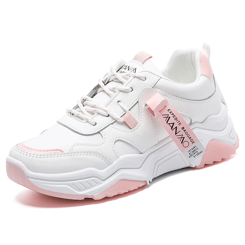 

China hot selling lace-up sport shoes for lady trendy outside women sneakers, Black/pink/grey/yellow/green