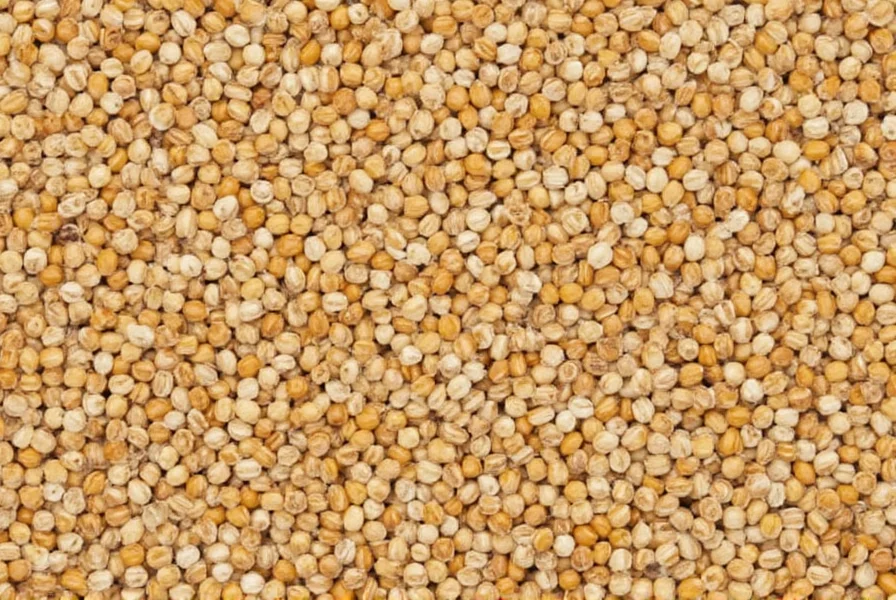 Close-up view of sesame seeds in various colors on wooden background