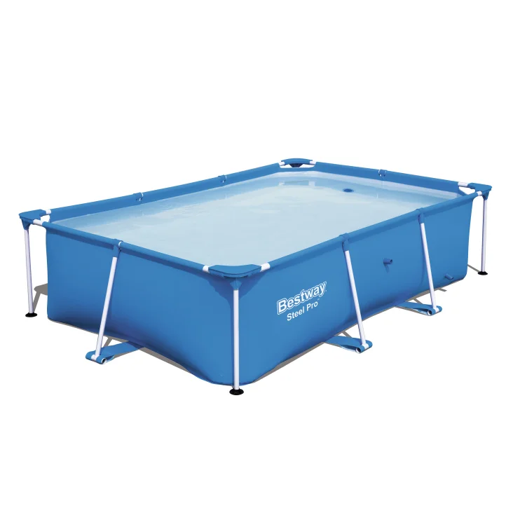 

Best seller Bestway 56403 2.59m x 1.70m x 61cm Rectangular Steel metal Frame Swimming Paddling Pool, Blue