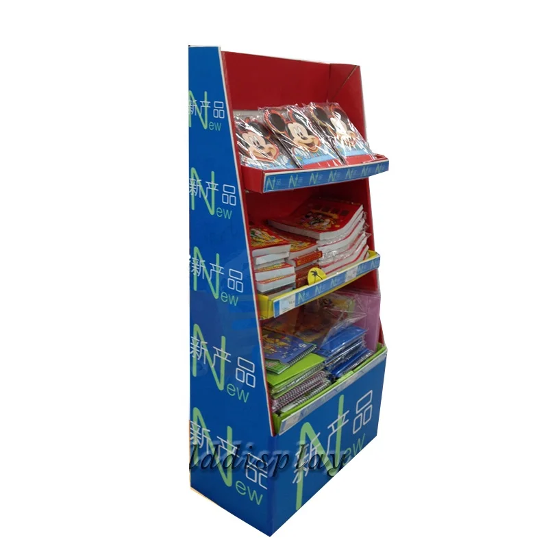 Leader Display Floor Kids Book Display Racks Cardboard Display