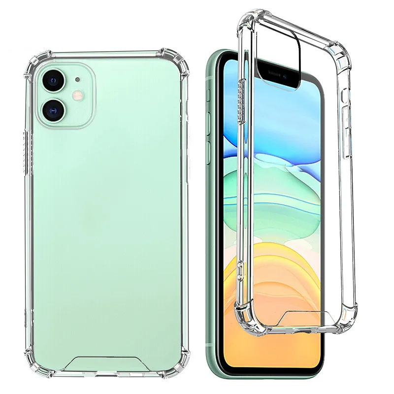 

Acrylic TPU Shockproof clear case cover For iPhone 12 11 pro max mini SE 2020 7 8 plus X XS XR MAX Transparent Soft Bumper
