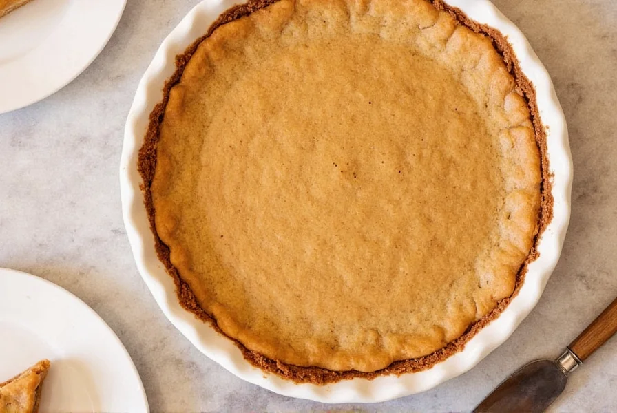 Close-up of cinnamon butterscotch pie slice showing perfect golden filling and flaky crust