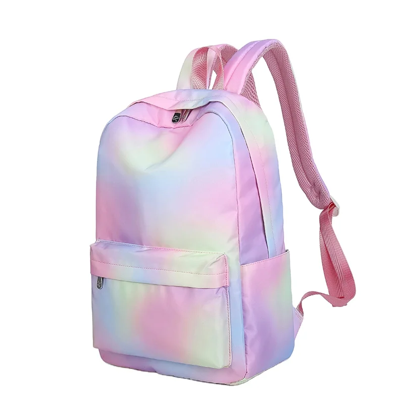 

China Supply Cute College School bag Teenager Girls Gradient Colours Laptop Backpack