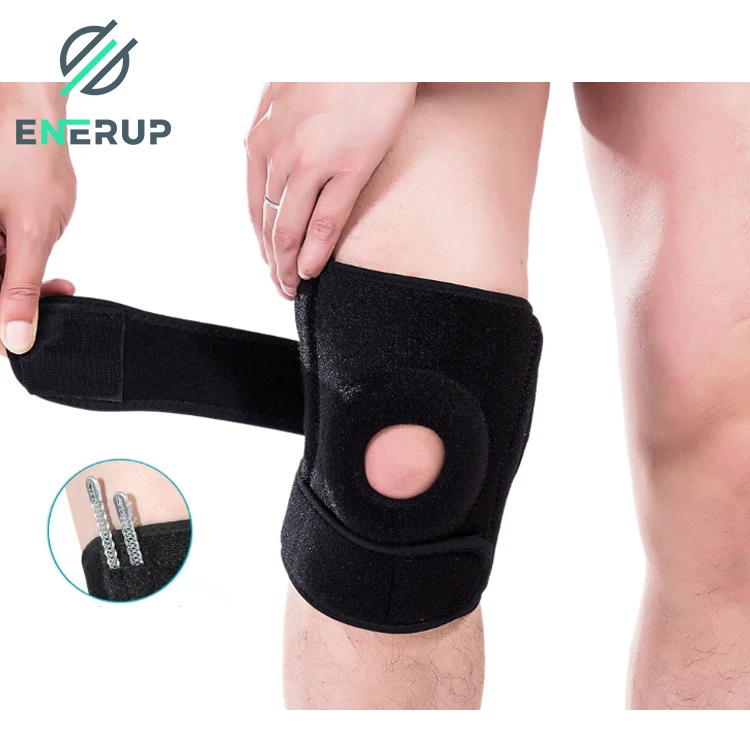 

Enerup free sample medical power basketball 7mm compression neoprene knee sleeve support pads brace, Black