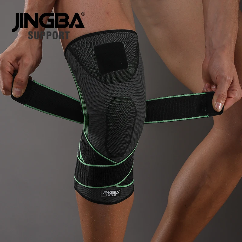 

JINGBA Custom Logo/Color Hot Sale high compression Sports knee Pads Volleyball Knee support Brace power lifting Belt
