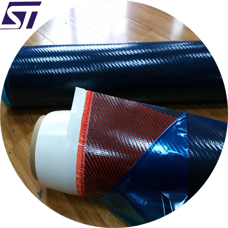 
High-performance Carbon and Red Aramid Hybrid Fabric Prepreg 